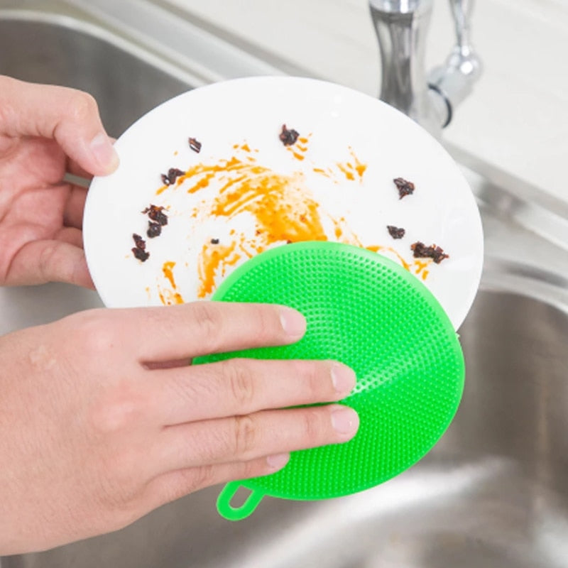 Mini escova lava louças de silicone